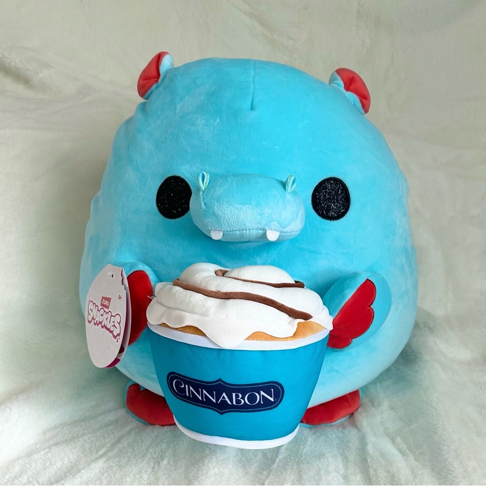NWT Zuru Snackles Hugh the Blue Hippo Cinnabon Plush